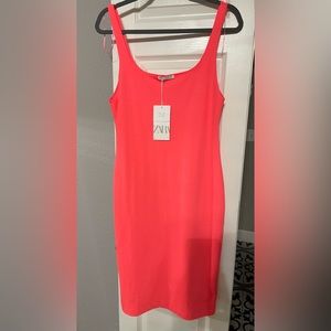 NWT NEON PINK ZARA XL BODYCON